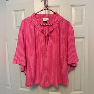 Universal Thread Pink and White Striped top size M